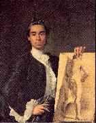 Melendez, Luis Eugenio Portrait of the Artist Holding a Life Study china oil painting reproduction